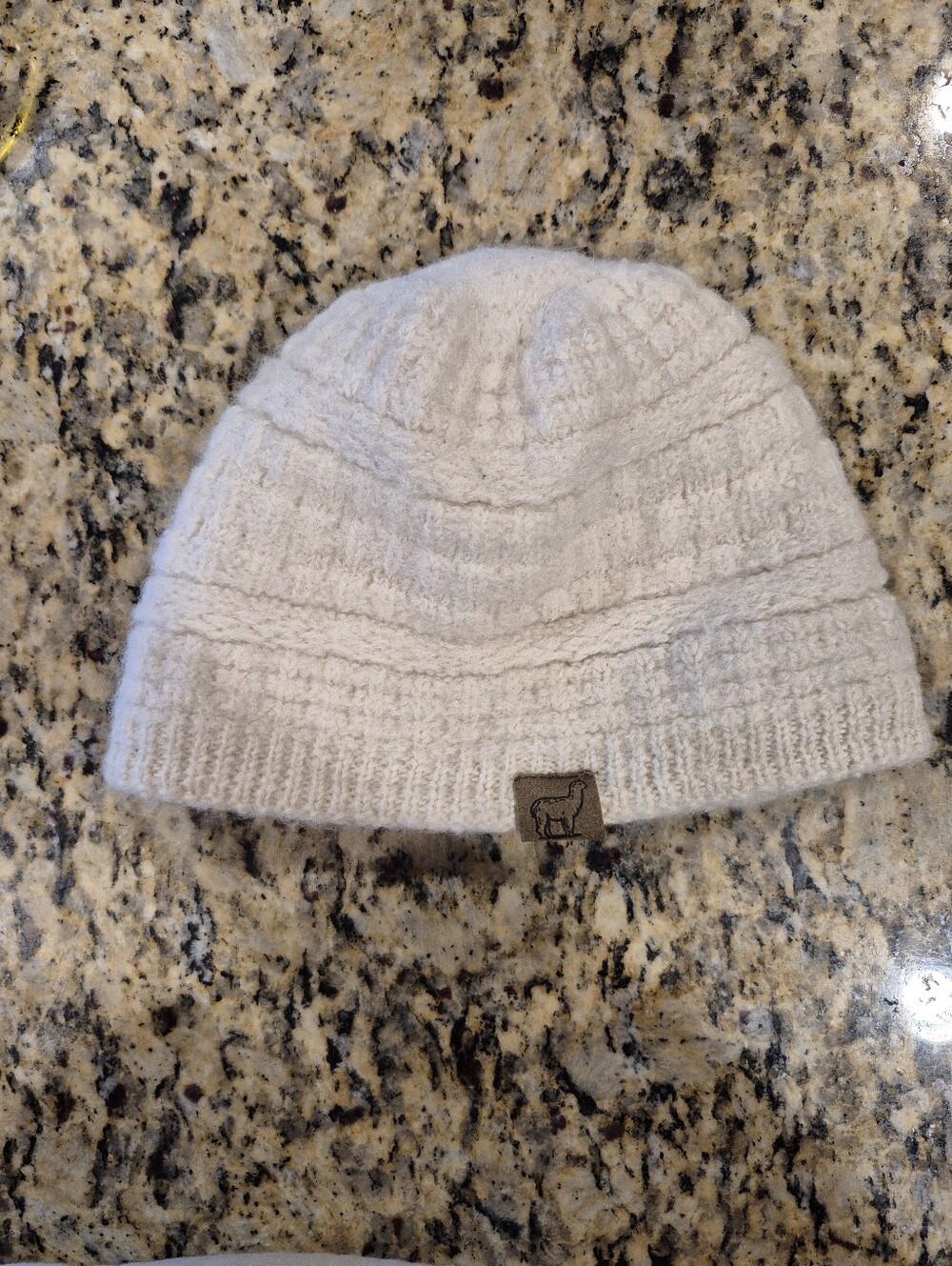 Alpaca Cozy Knit Beanie in Light Cream